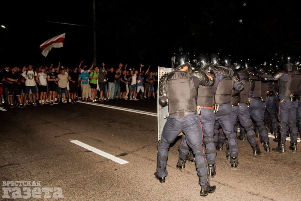 Акция протеста в Бресте в день выборов президента Беларуси 9 августа. Фото: , "Брестская газета"