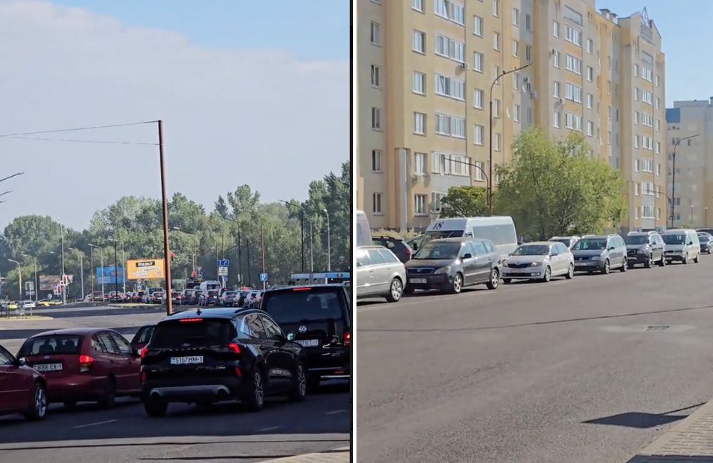 Скриншот пробки в Бресте 9 мая 2025 года. 