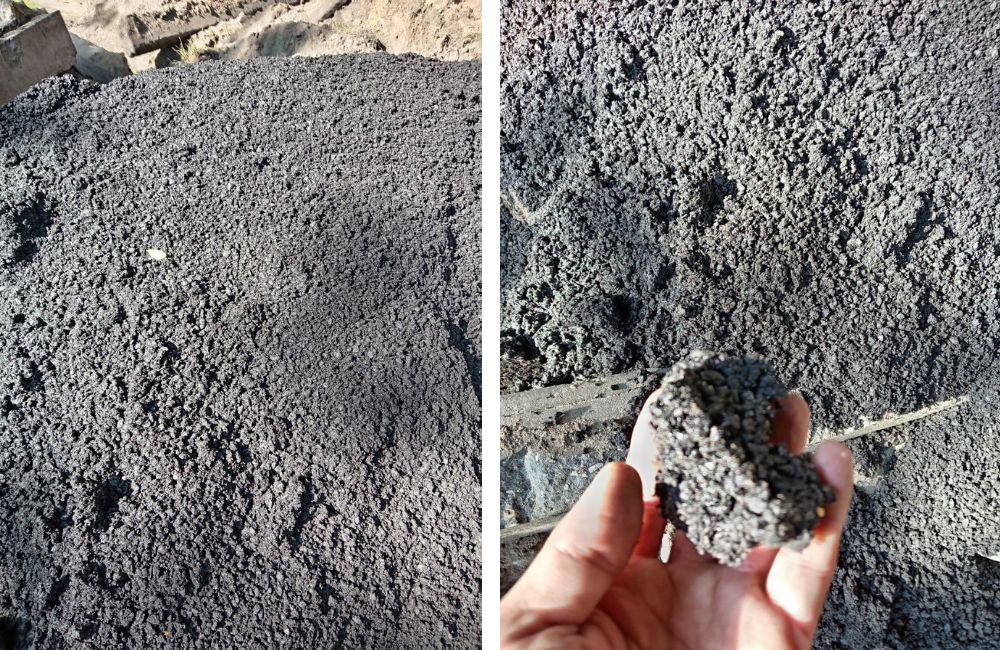 Асфальтовая крошка по Березовским мостом в Бресте. Фото: Телеграм.