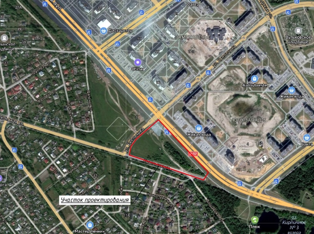 Место, где будет построен торговый центр Eledi Plaza в Бресте. Фото: city-brest.gov.by.