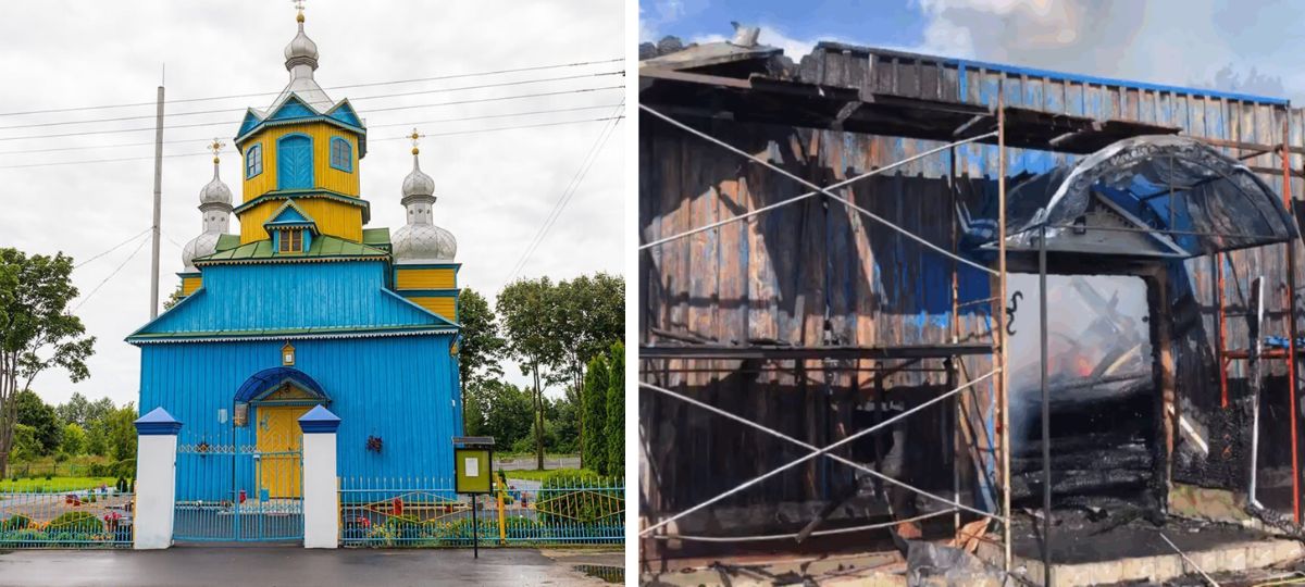 Церковь, Жабинка, пожар