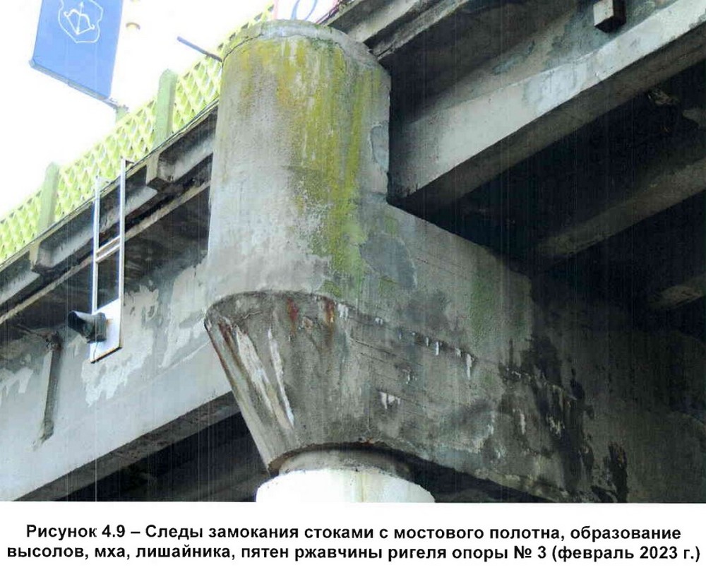 Состояние опоры №3 моста через Мухавец в Бресте. Фото из отчета «БелдорНИИ»