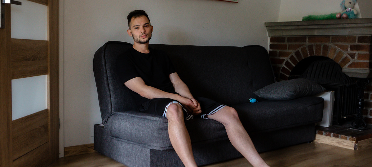 Андрей Салапура в шелтере в Варшаве. Фото: «Наша Нiва»