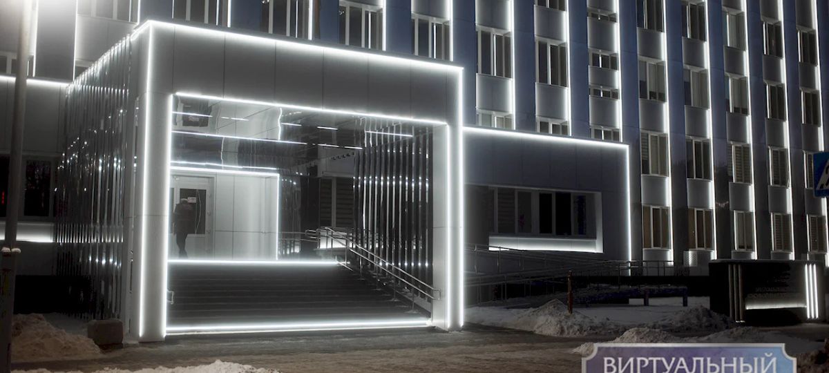 Брест, больница, подсветка, здание